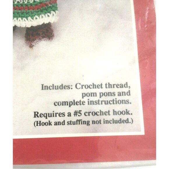 Crochet Kit Christmas Bears Ornaments Banar Designs Vintage Un-Opened Package - Picture 8 of 8
